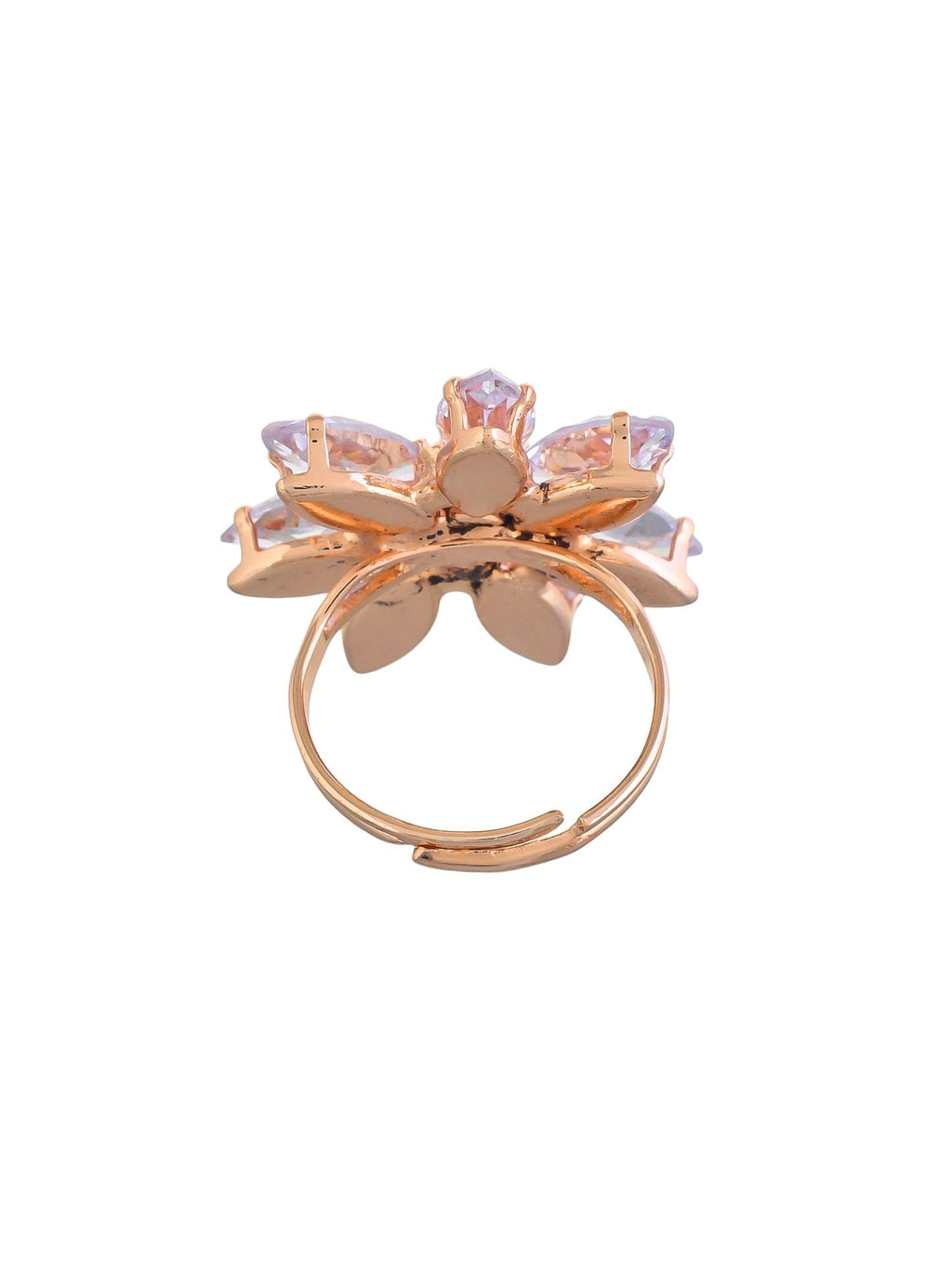 Adjustable Flower Design AD Ring For Women